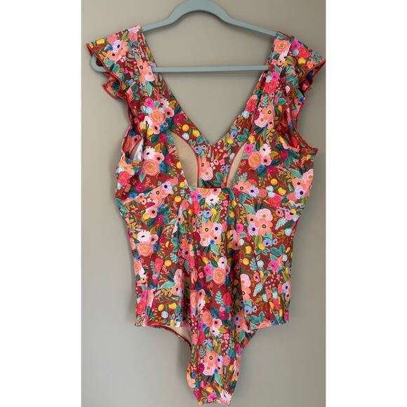 Summersalt Floral Ruffled One Piece Swimsuit EUC Plus Size 18 - Picture 3 of 9